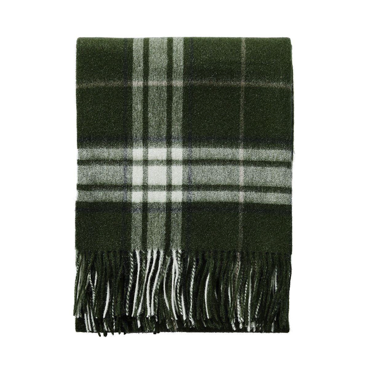 Tottenham Plaid Throw in Olive