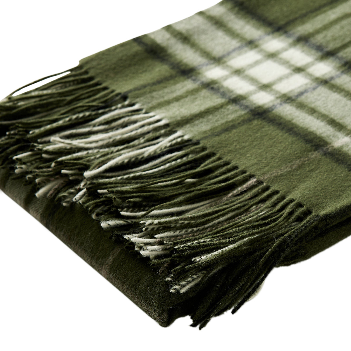 Tottenham Plaid Throw in Olive