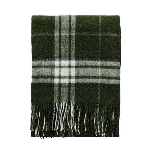 Tottenham Plaid Throw in Olive