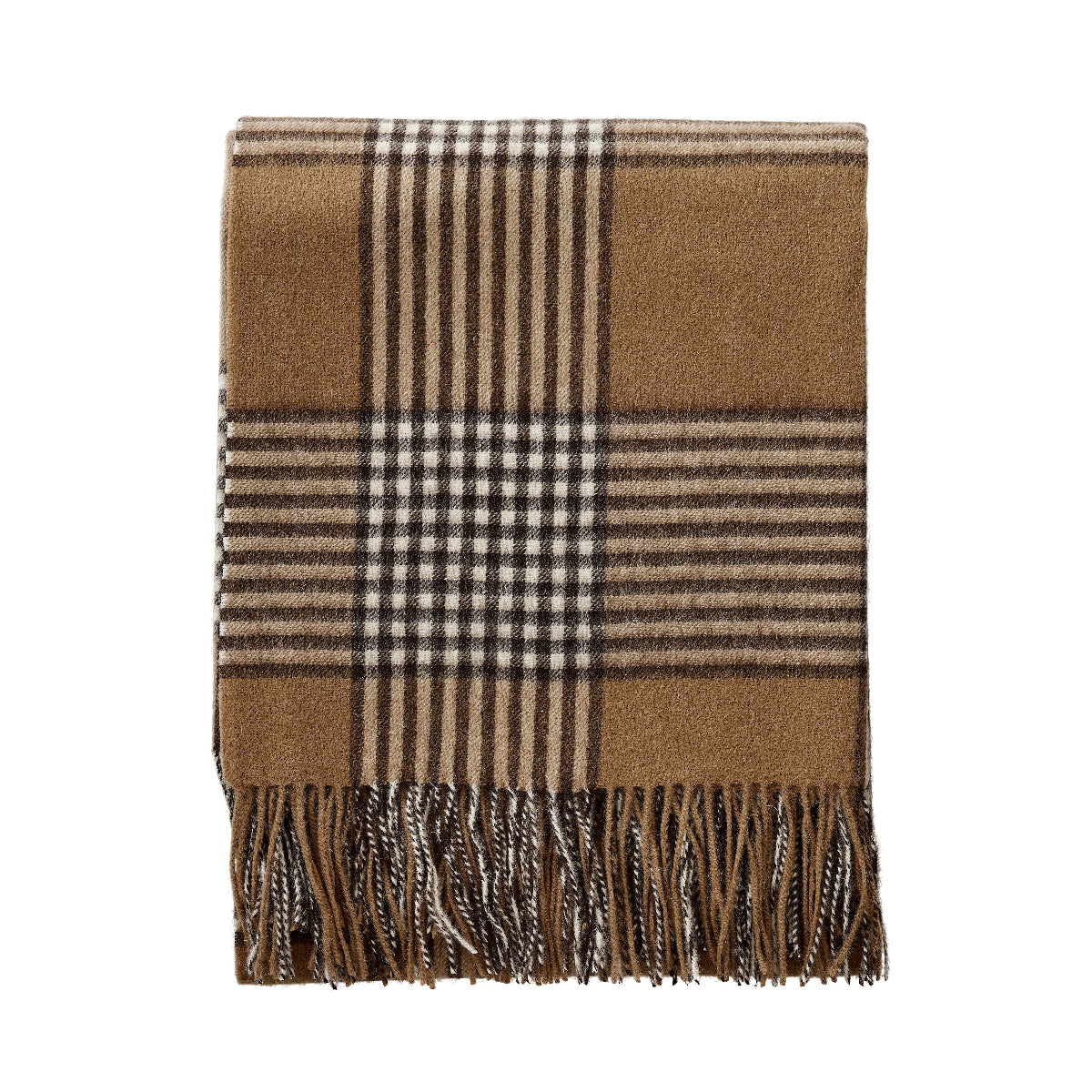 Wembley Plaid Throw in Camel
