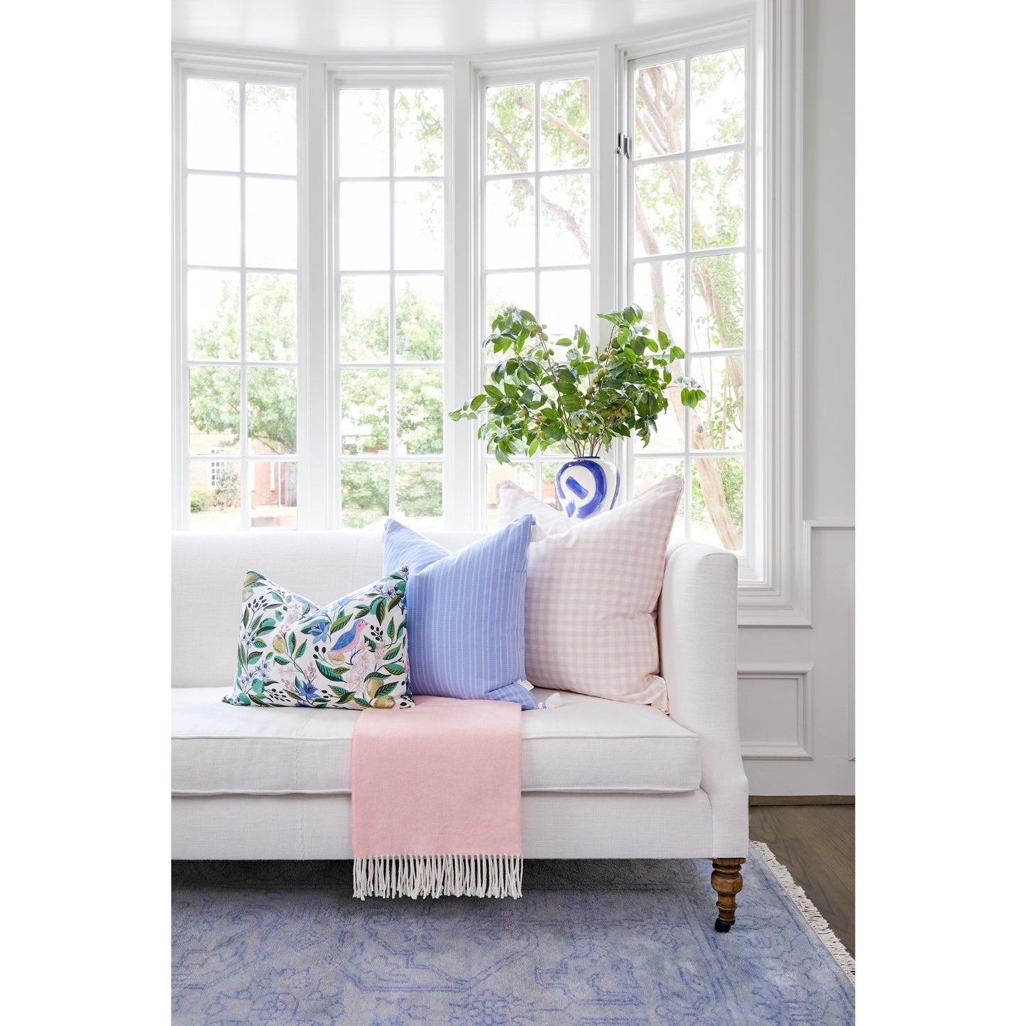 Herringbone Throw in Blush